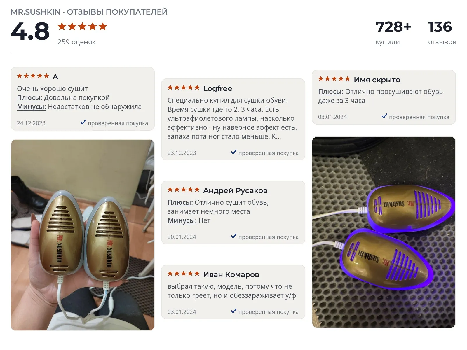 Сушилка для обуви Timson Mr.Sushkin 1410 - реальные фото и отзывы покупателей