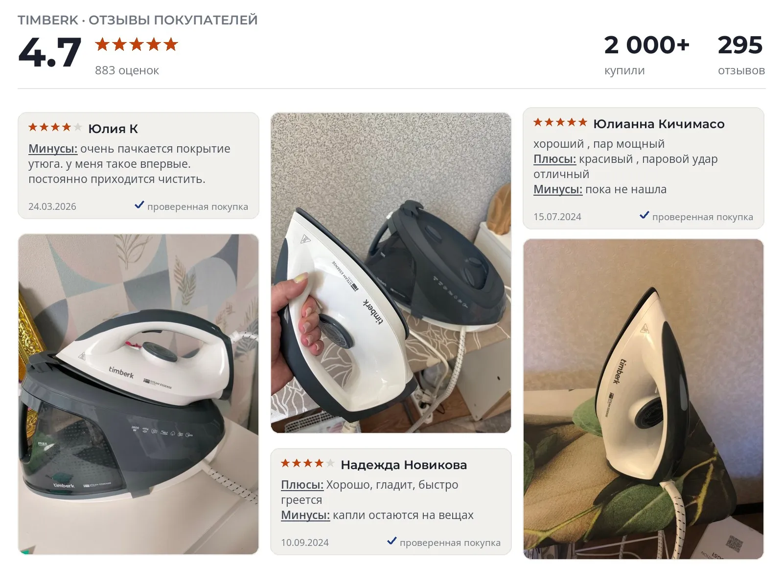 Парогенератор Timberk T-PSG51 - реальные фото и отзывы покупателей