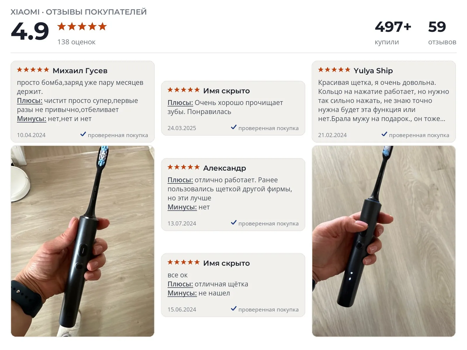 Ультразвуковая зубная щётка Xiaomi - реальные фото и отзывы покупателей