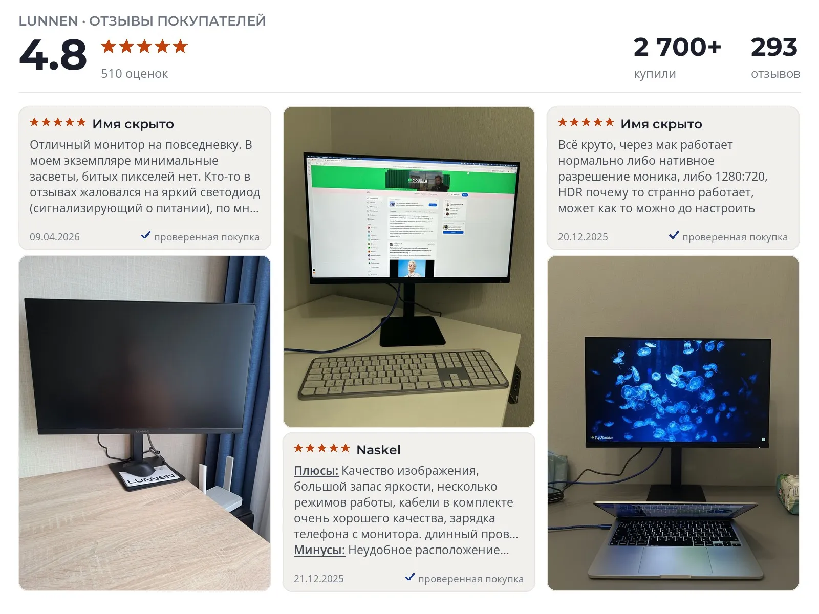 Отзывы и фотографии покупателей на LUNNEN Ground ML24144WQ01. Источник Яндекс.Маркет Ips монитор LUNNEN Ground ML24144WQ01 - реальные фото и отзывы покупателей