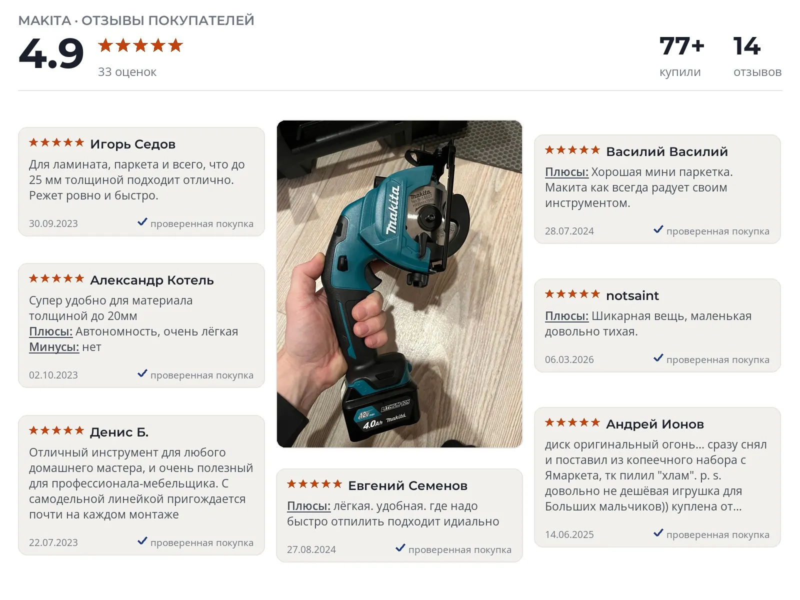Отзывы и фотографии покупателей на Makita HS301D. Источник Яндекс.Маркет Циркулярная аккумуляторная пила Makita HS301D - реальные фото и отзывы покупателей
