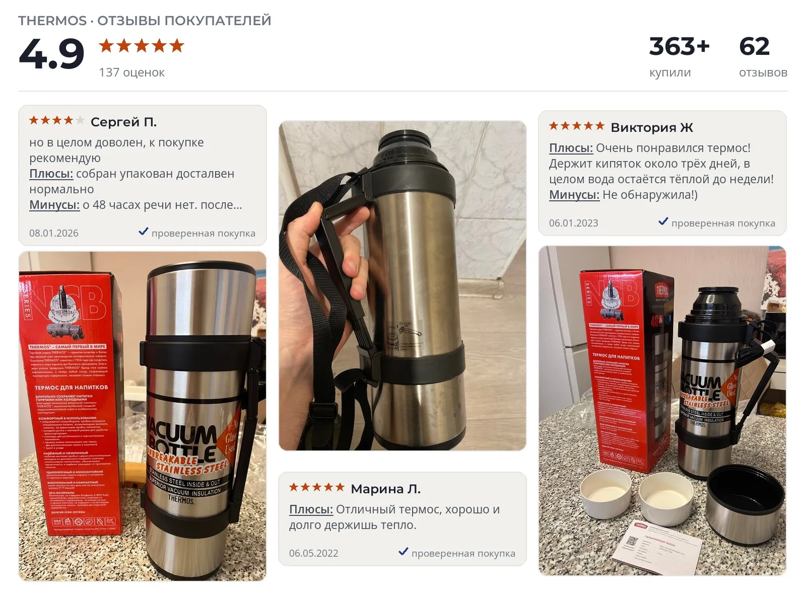 Термос Thermos NCB-18 - реальные фото и отзывы покупателей