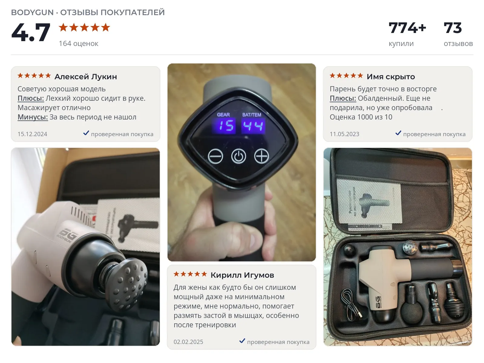 Перкуссионный массажер Bodygun PRO14 - реальные фото и отзывы покупателей