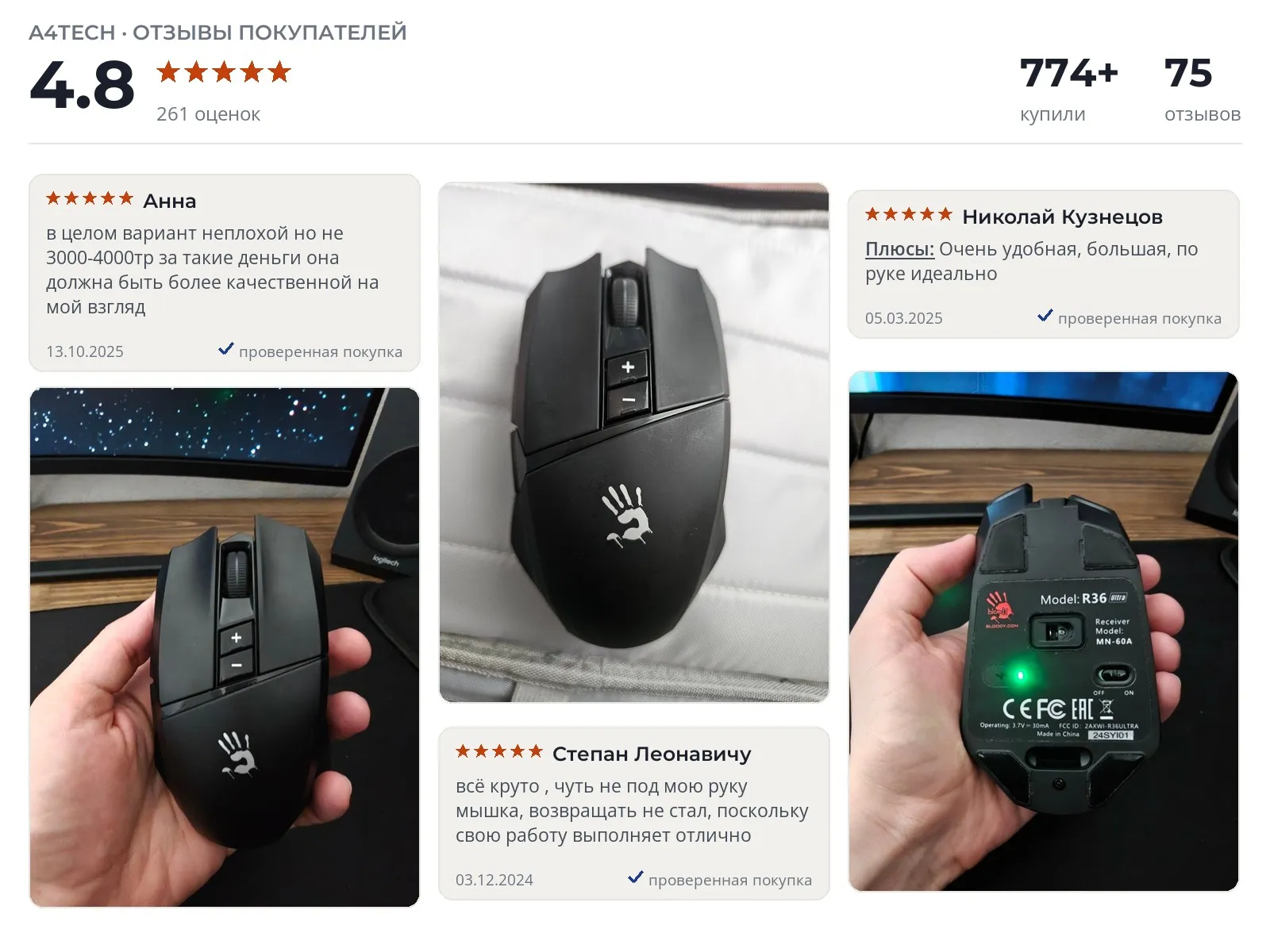 Отзывы и фотографии покупателей на Bloody R36 Ultra. Источник Яндекс.Маркет Мышь игровая Bloody R36 Ultra - реальные фото и отзывы покупателей