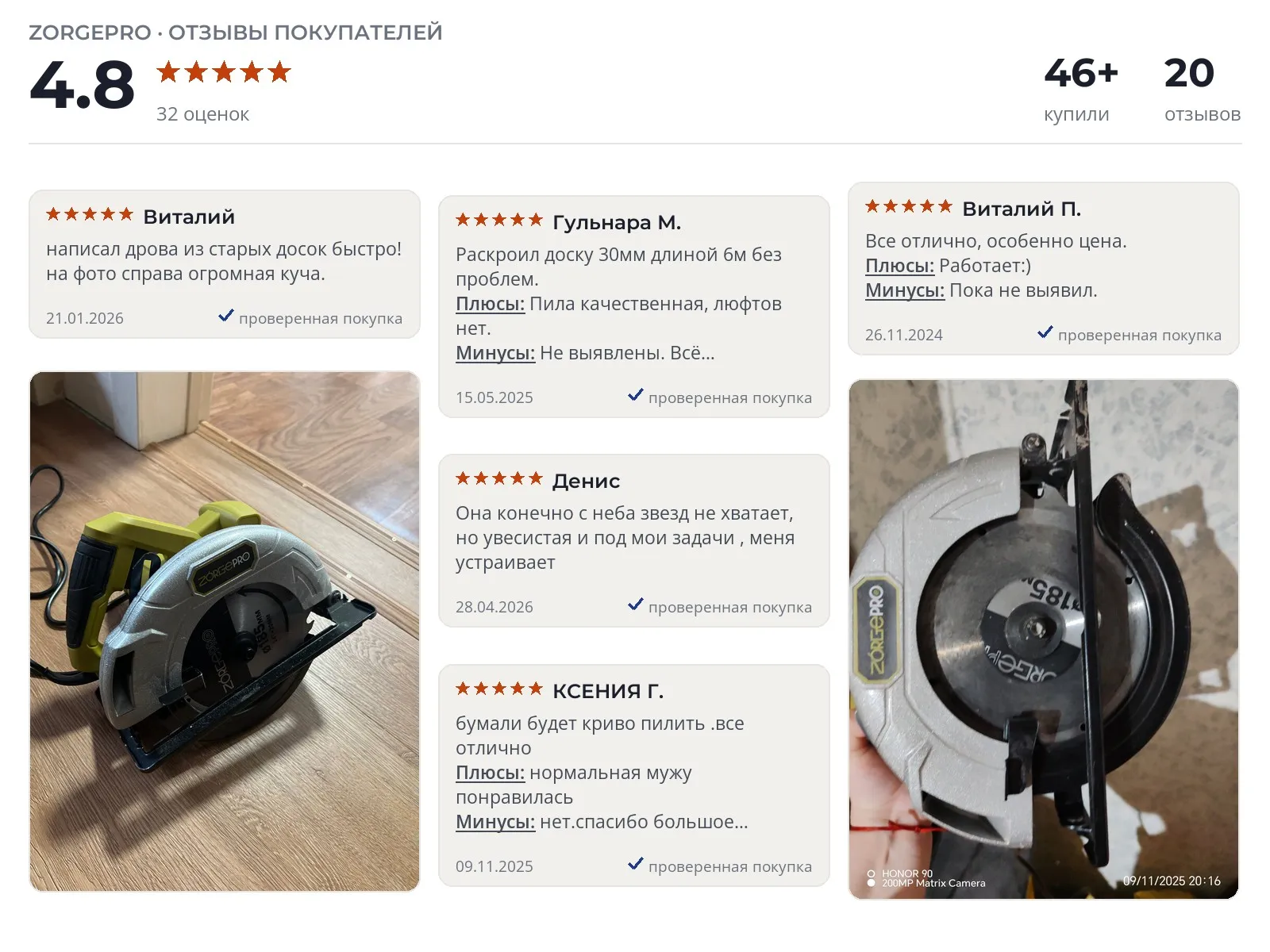 Отзывы и фотографии покупателей на Zorgepro 185/1600. Источник Яндекс.Маркет Циркулярная пила Zorgepro 185/1600 - реальные фото и отзывы покупателей