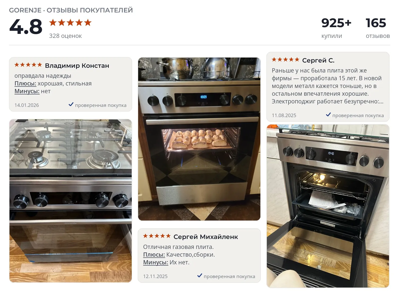 Кухонная плита Gorenje GGI6C22XA - реальные фото и отзывы покупателей