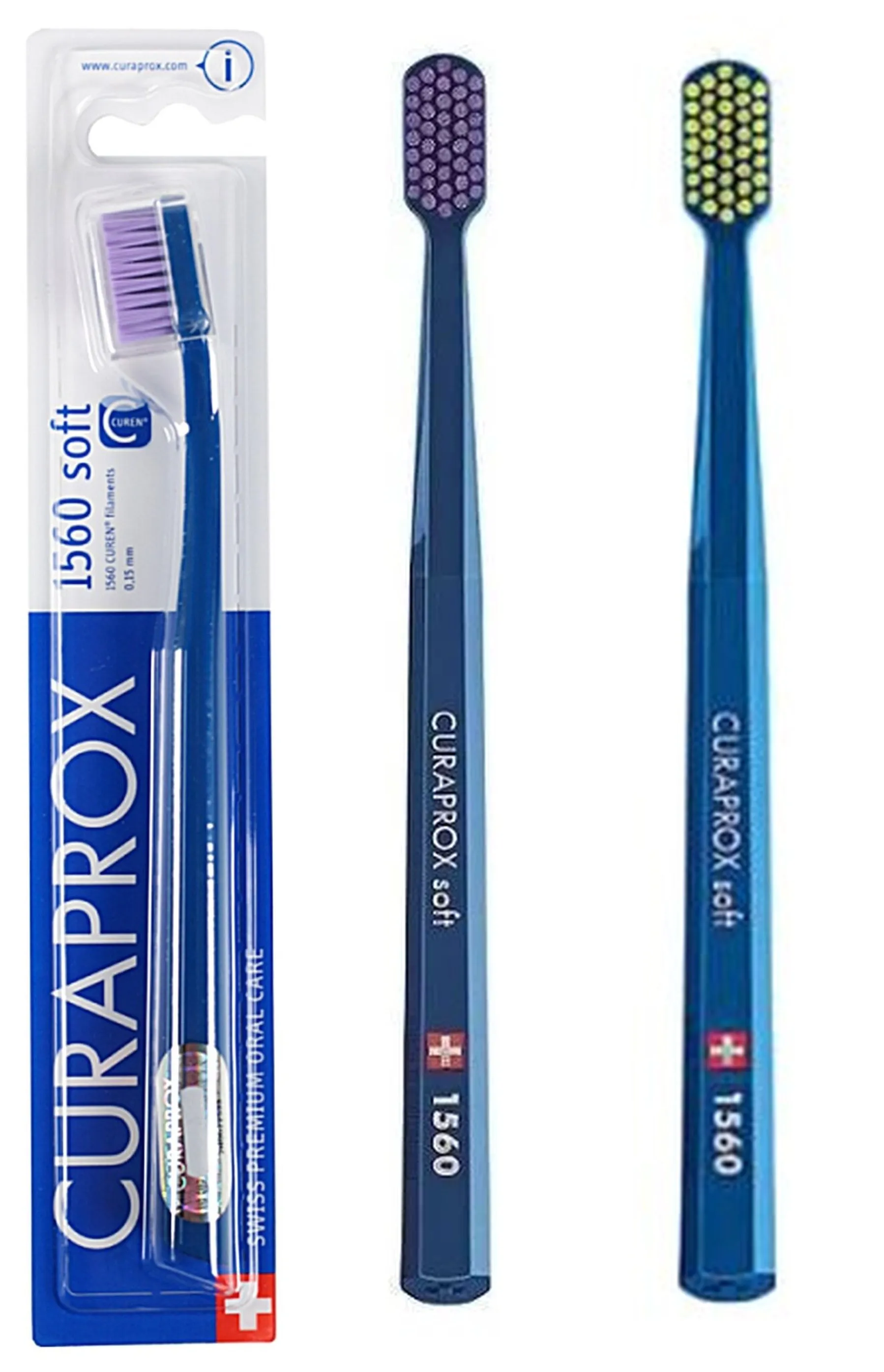 Зубная щётка CURAPROX Soft CS 1560, 1560 щетинок, мягкая, темно - синяя Зубная щётка CURAPROX Soft CS 1560, 1560 щетинок, мягкая, темно - синяя