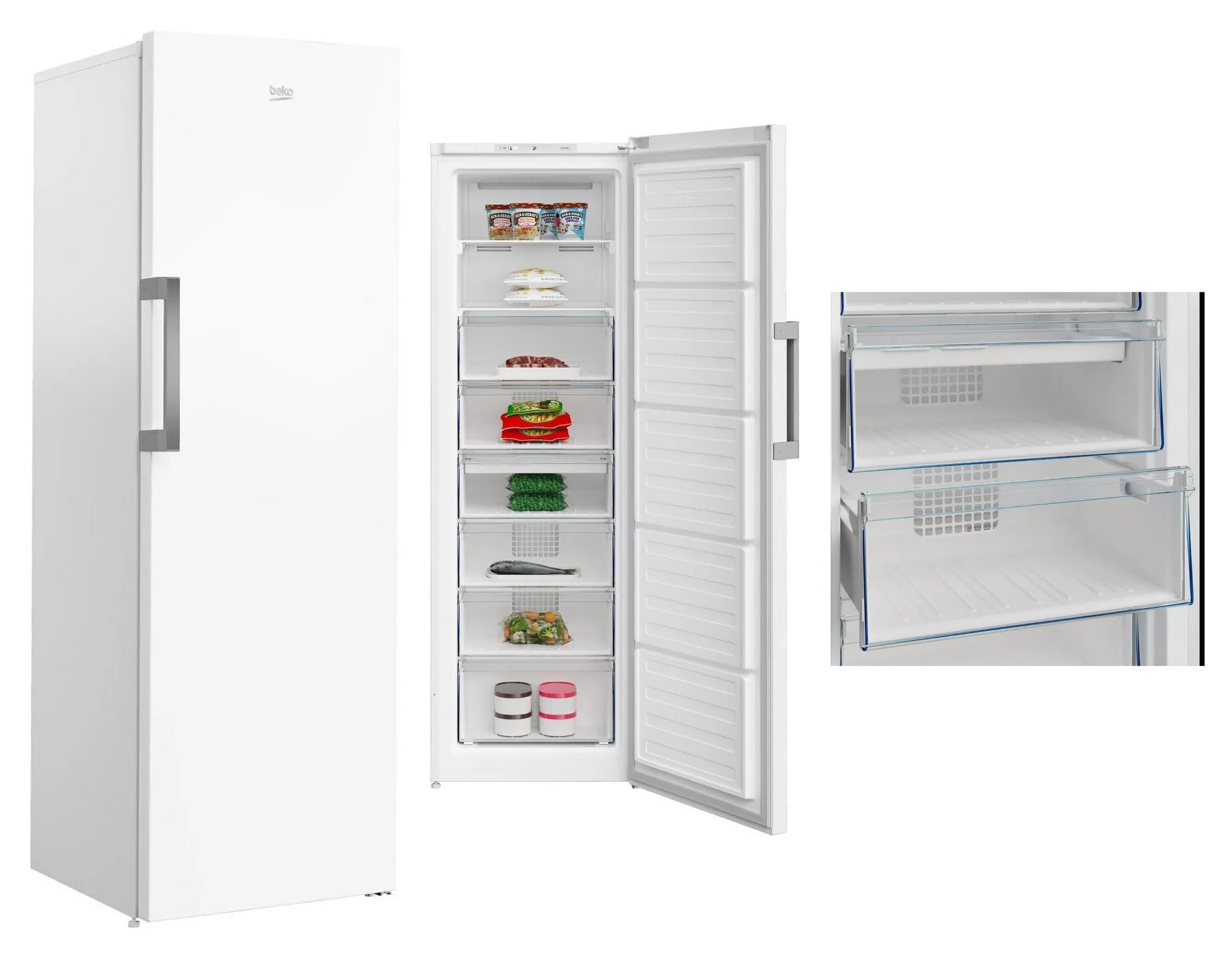 Морозильник Beko B1RFNK312W, система No Frost A+ 312 л, белый