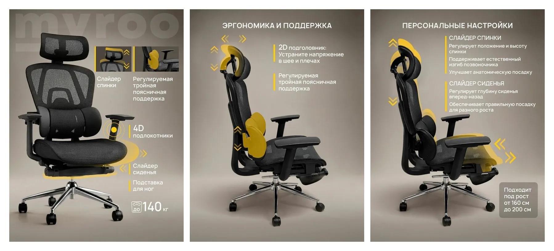 Компьютерное кресло на колесиках с подголовником, тканевое для ПК Myroo Office Agile, рабочий ортопедический стул офисный со спинкой и подлокотниками, для подростка и школьника, подставка для ног Компьютерное кресло на колесиках с подголовником, тканевое для ПК Myroo Office Agile, рабочий ортопедический стул офисный со спинкой и подлокотниками, для подростка и школьника, подставка для ног
