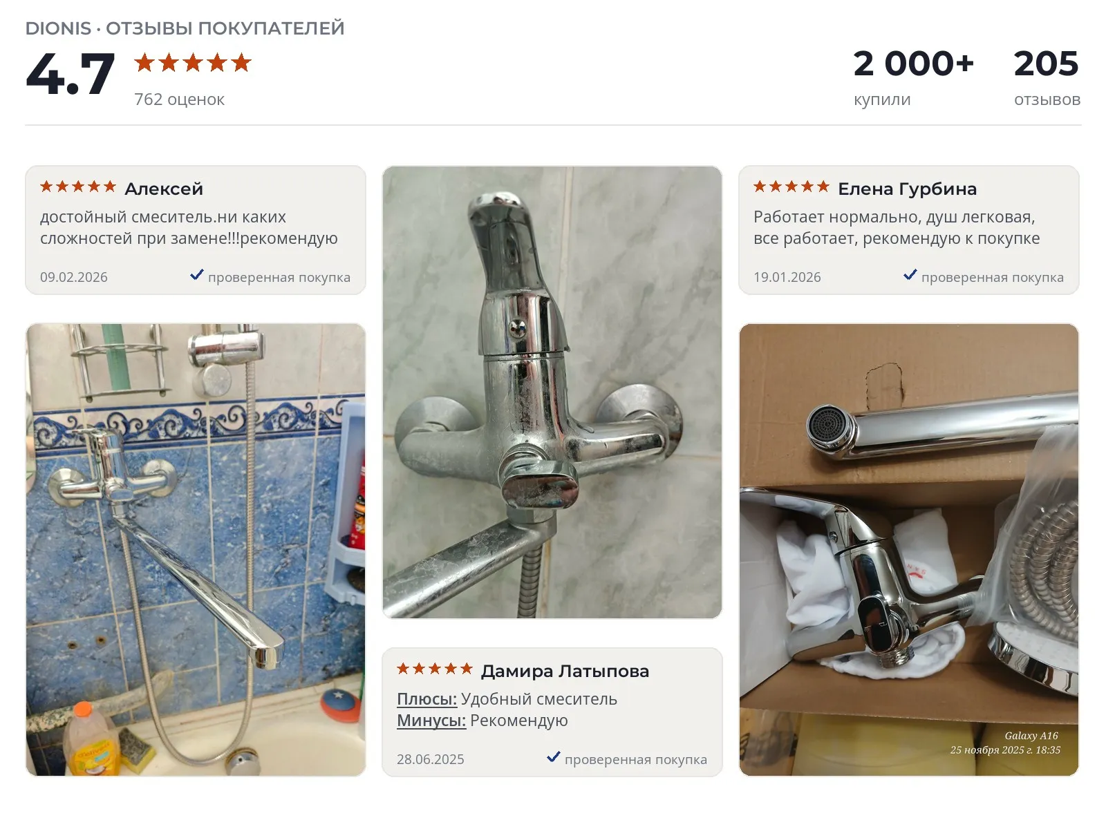 Отзывы и фотографии покупателей на Dionis DLA6-40-459. Источник Яндекс.Маркет Смеситель для ванны Dionis DLA6-40-459 - реальные фото и отзывы покупателей