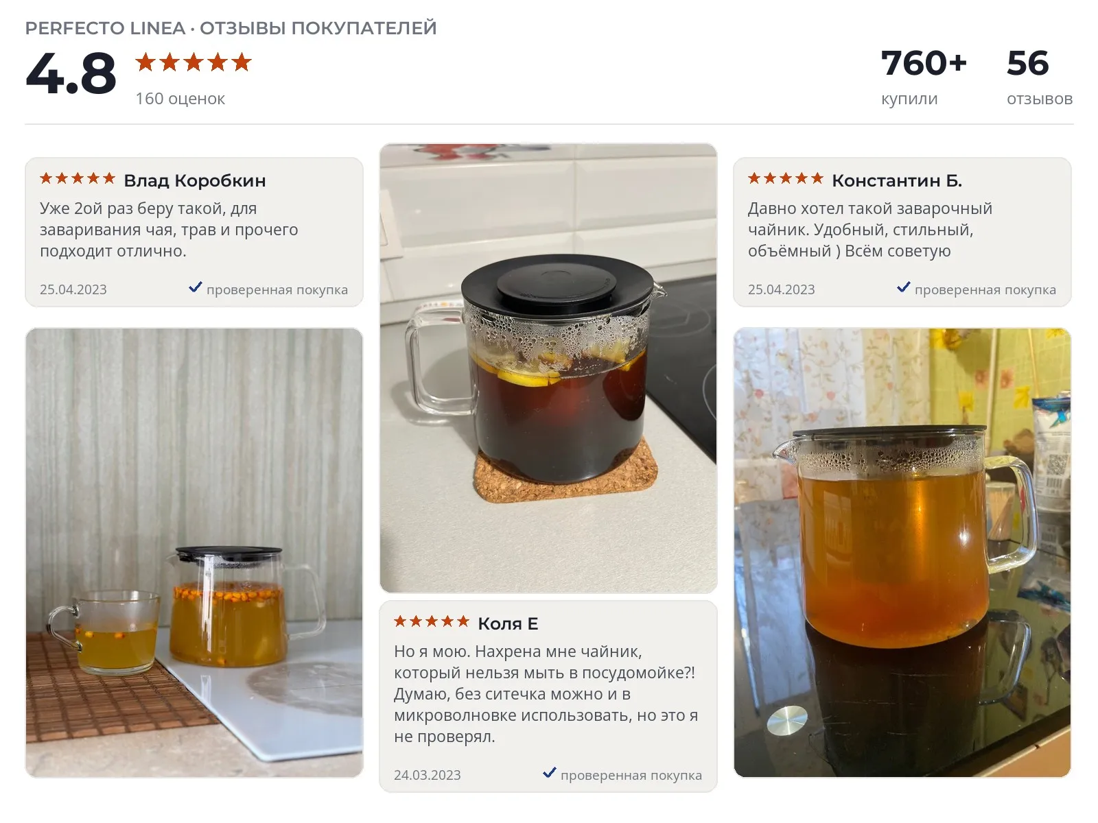 Отзывы и фотографии покупателей на Perfecto Linea Handy. Источник Яндекс.Маркет Заварочный чайник Perfecto Linea Handy - реальные фото и отзывы покупателей
