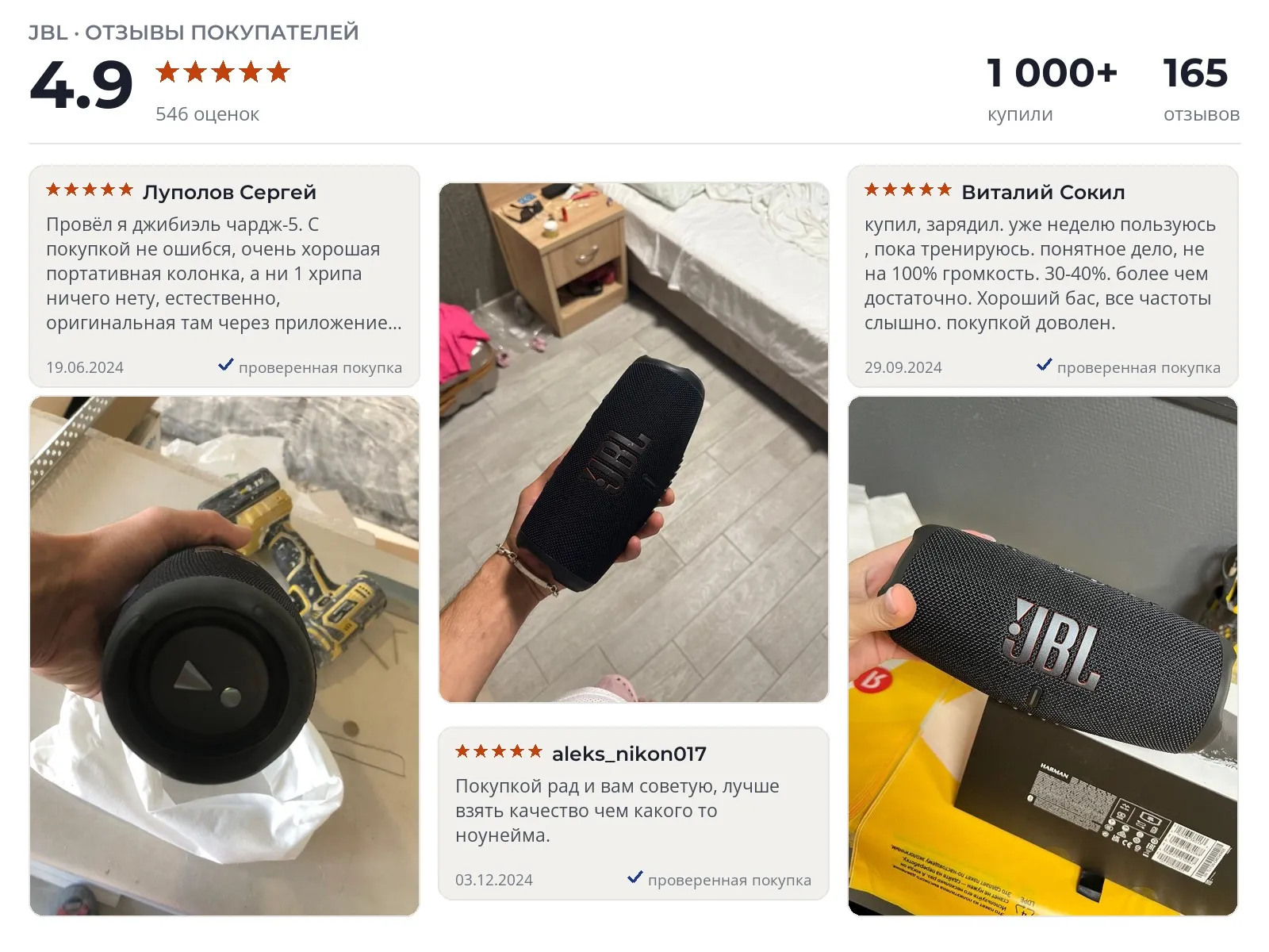 Колонка JBL Charge 5 - реальные фото и отзывы покупателей