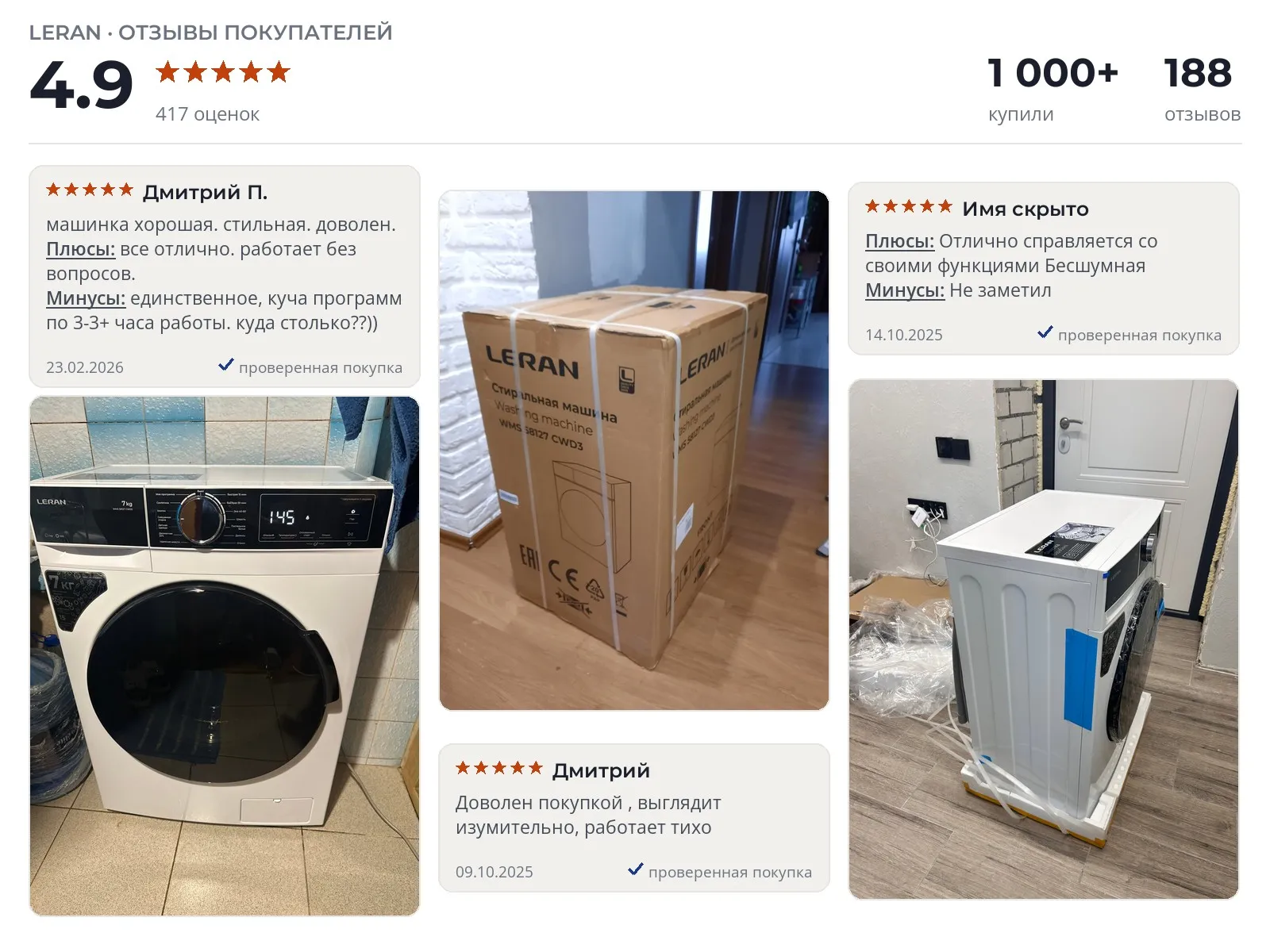 Стиральная машина Leran WMS 58127 - реальные фото и отзывы покупателей