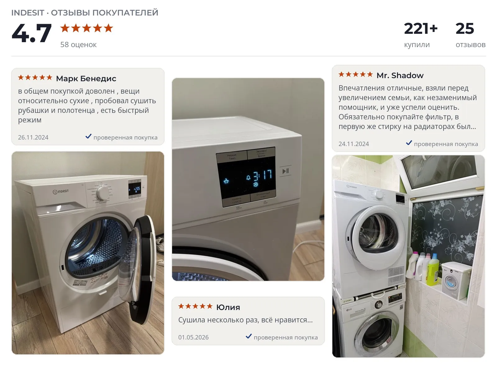 Сушильная машина Indesit IAS3725 - реальные фото и отзывы покупателей