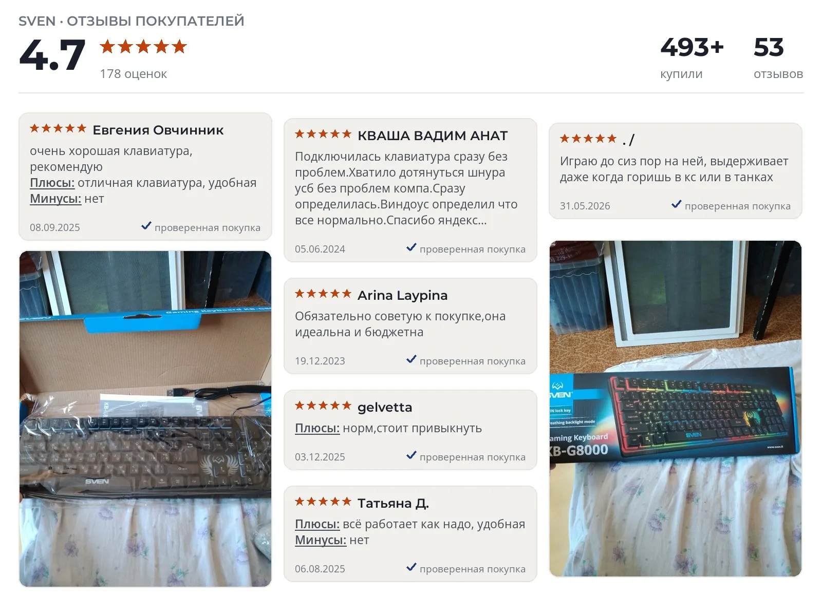 Проводная клавиатура SVEN KB-G8000 - реальные фото и отзывы покупателей