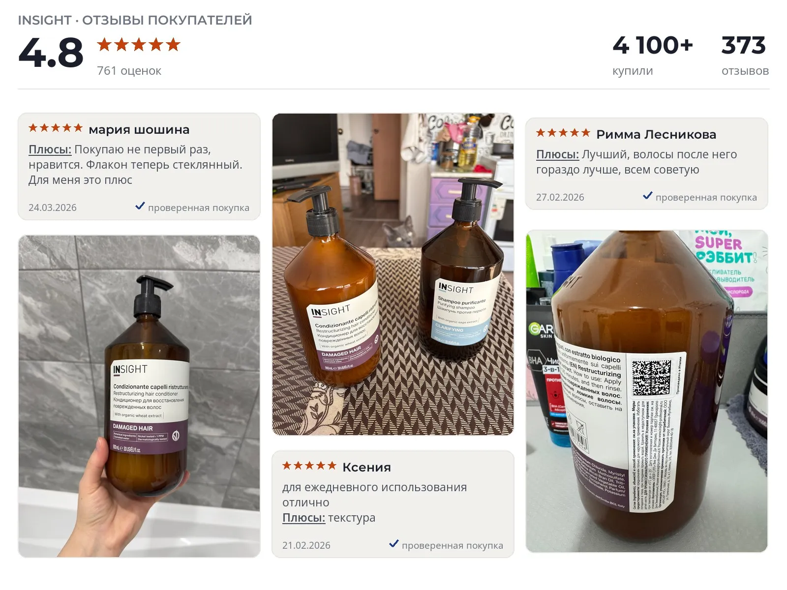 Отзывы и фотографии покупателей на INSIGHT Damaged Hair. Источник Яндекс.Маркет Бальзам для волос INSIGHT Damaged Hair - реальные фото и отзывы покупателей