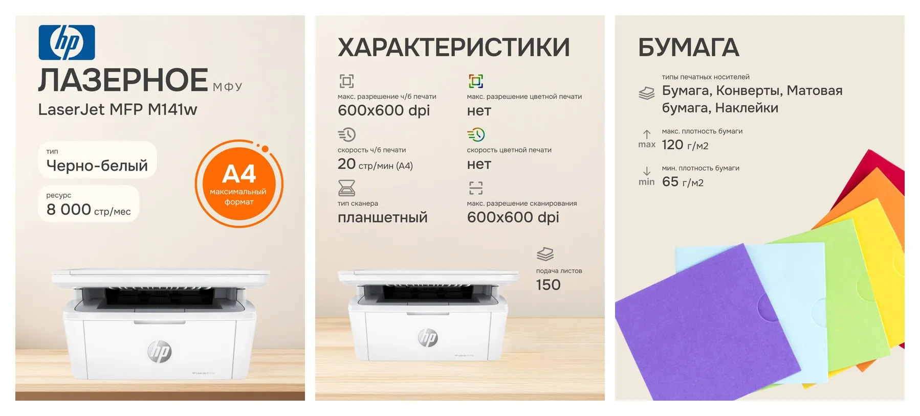 МФУ лазерное HP LaserJet M141w (7MD74A), официальная гарантия МФУ лазерное HP LaserJet M141w (7MD74A), официальная гарантия